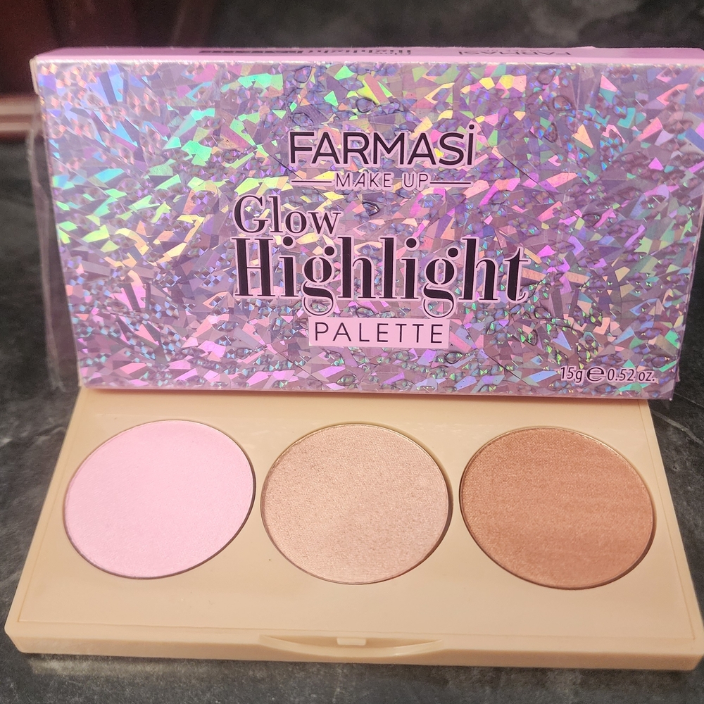 Farmasi Pink and Brown Highlighter Palette Radiant Glow
